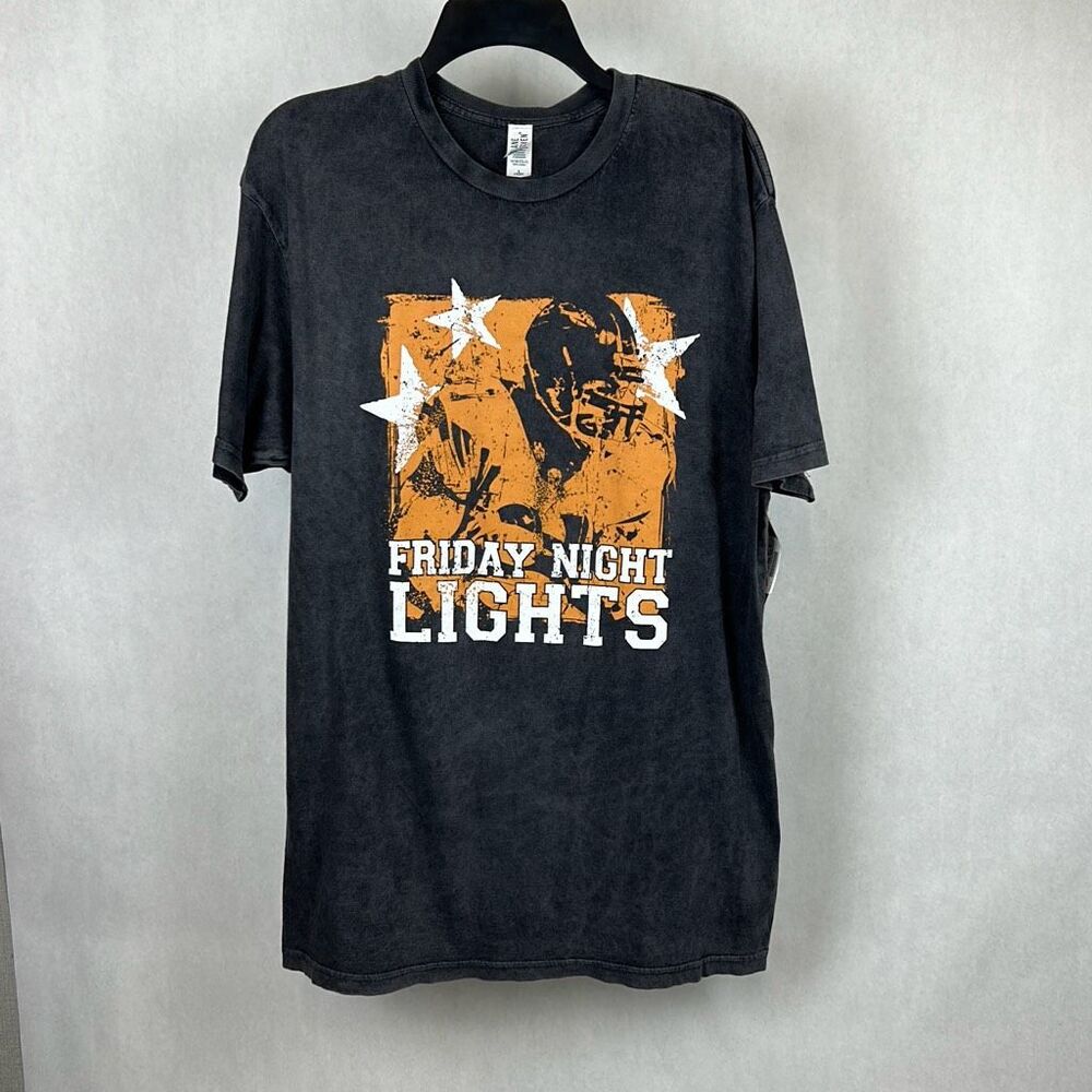 NEW Friday Night Lights Tshirt Sz Large Black Vtg Wash Football Short Sleeve